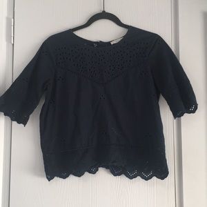 Abercrombie & Fitch blue lace crop top!